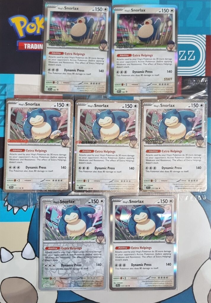 All English Hop's Snorlax versions