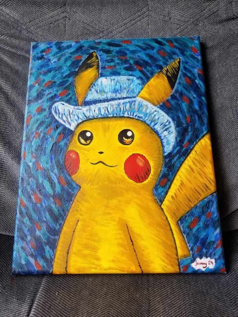 (OC) Felt Hat Pikachu. Acrylic 11x14in.