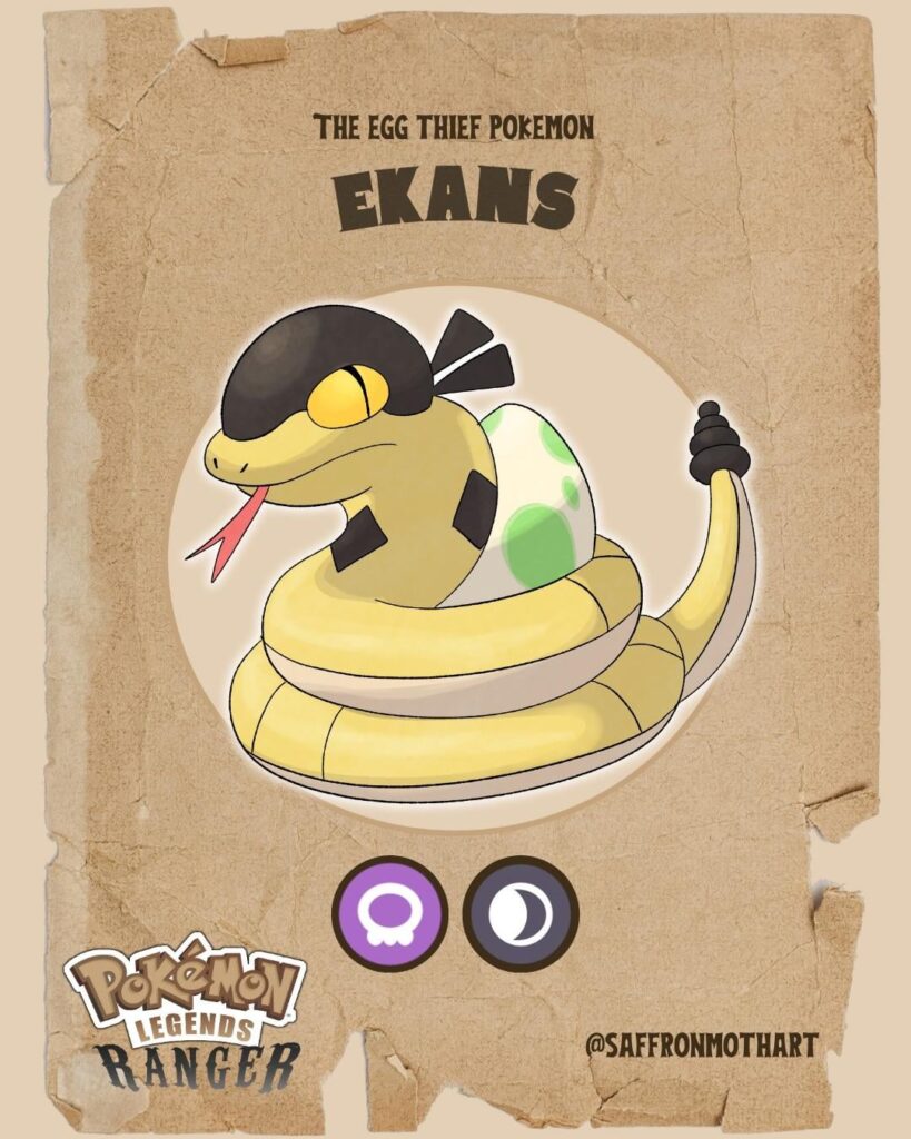 Ekans of the westril region are crafty, sneaking into burrows and stealing eggs. Their evolution, however, simply bully ekans out of their loot