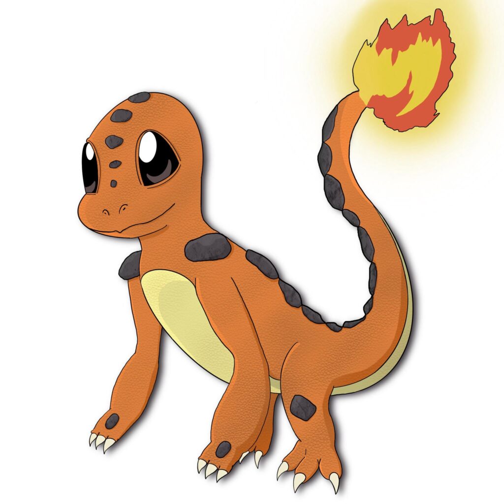 I thought it would be fun to design a regional variant of Charmander that is fire/rock type