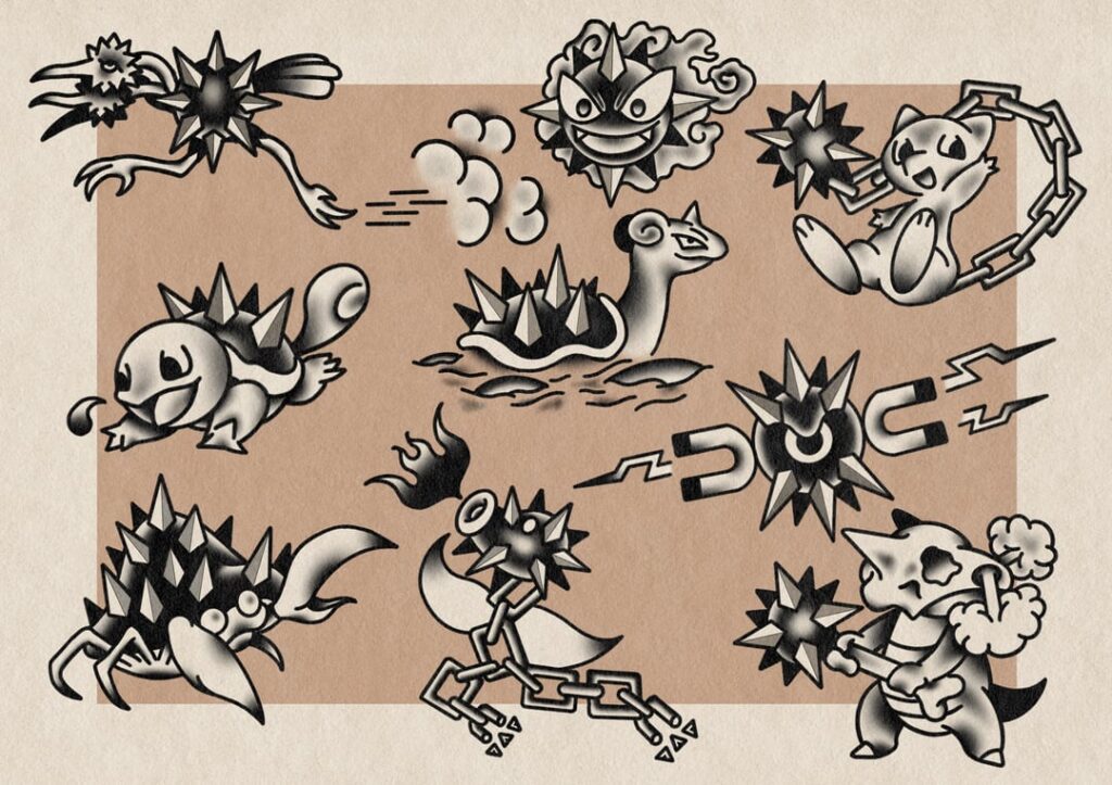 Some flash sheets I’ve made for my apprenticeship 🩸