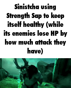 Funnily, Strength Sap started as Shiinotic’s signature move, but now it is mostly used by a spooky cup of green tea.