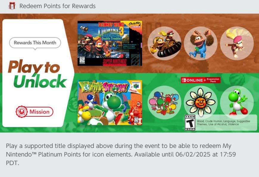 Donkey Kong Country 3 and Yoshi’s Story NSO Icons are now Available!