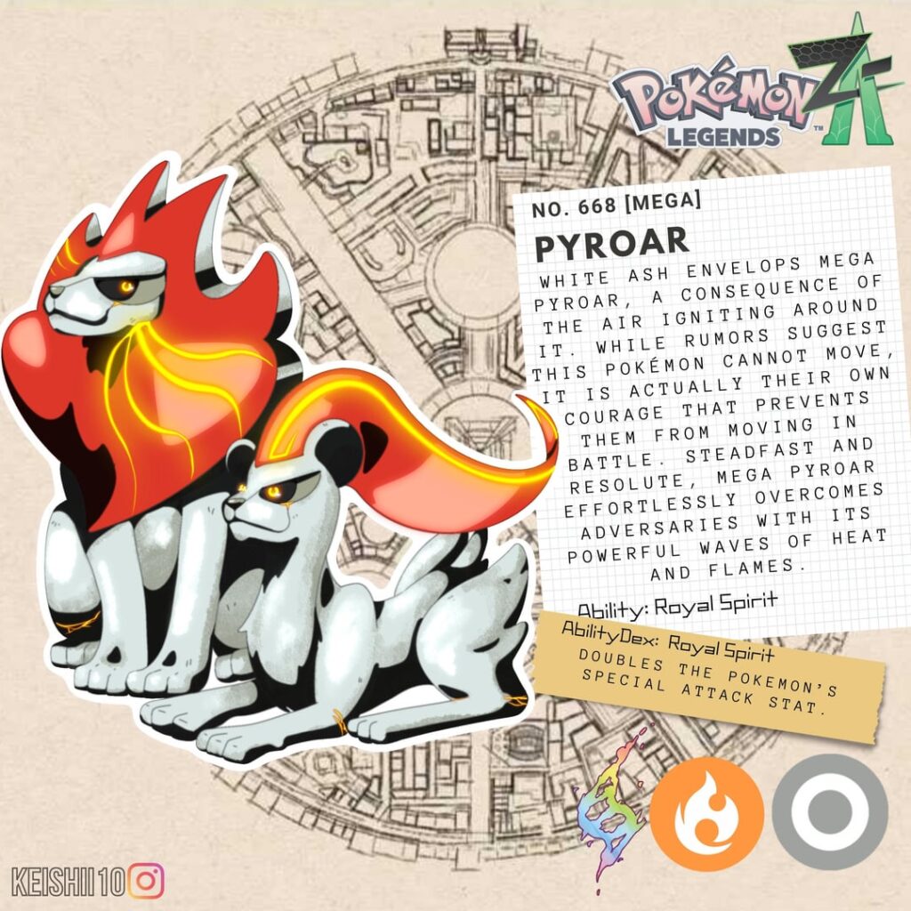 Mega Pyroars!! This one took the weekend too. I decided that the only way to level up from Heraldic Lions is Lion statues used to guard castles and commemorate heroes. It took a lot of playing around to figure out a statuesque texture. Hope you like!