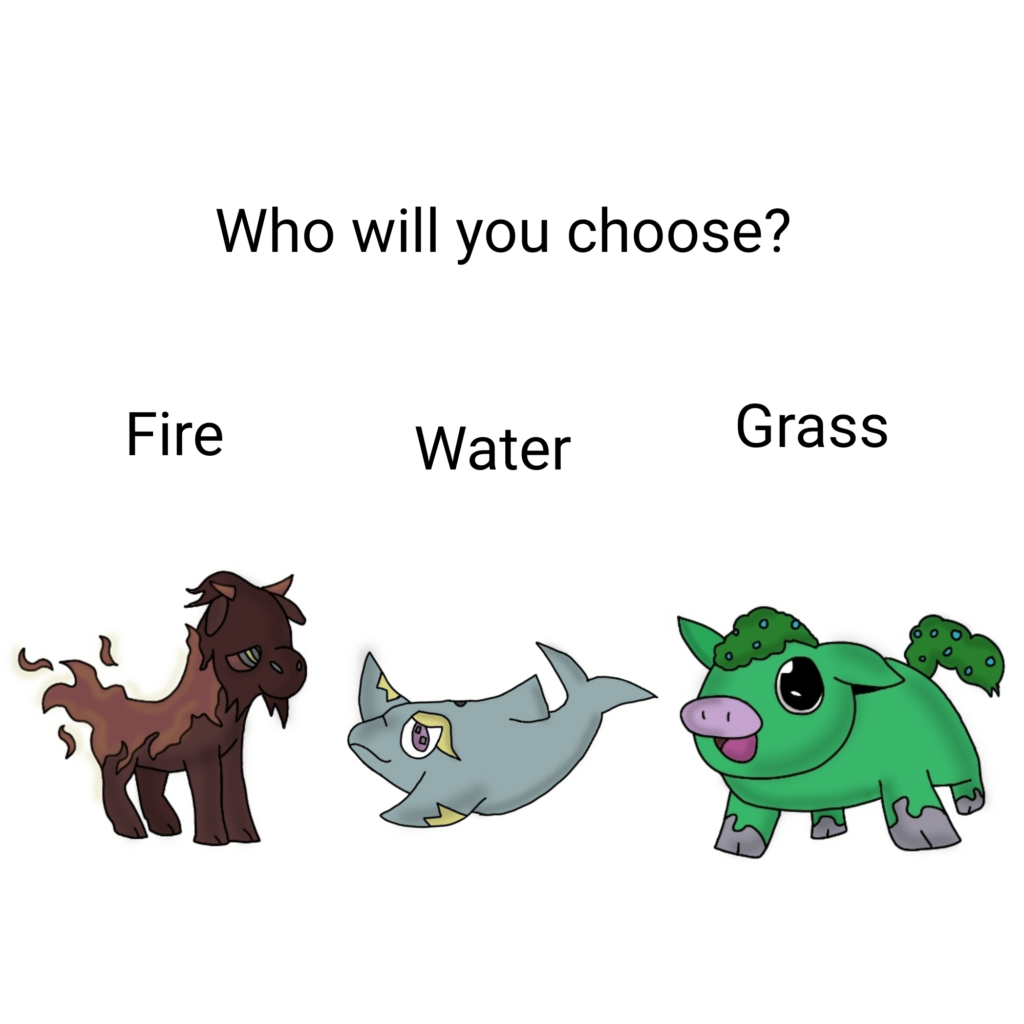 The 3 starters of the Cavain Region!