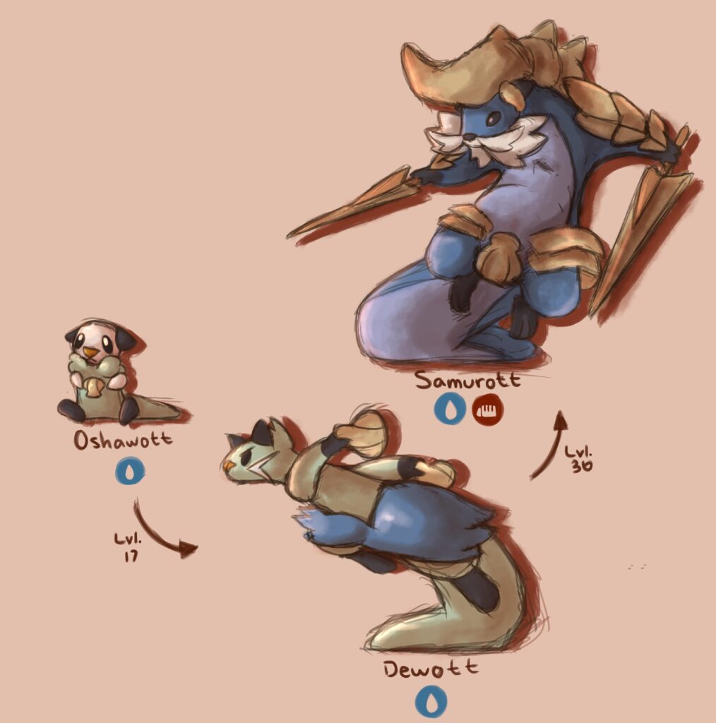 Updated Oshawott line redesign