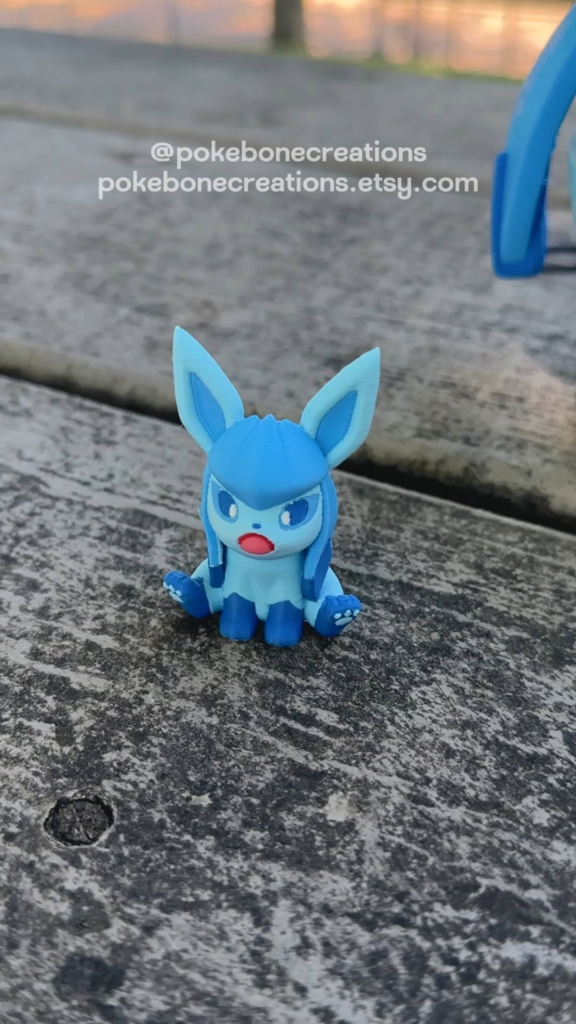 I made a Glaceon Ball Light out of glass and PLA! [OC]