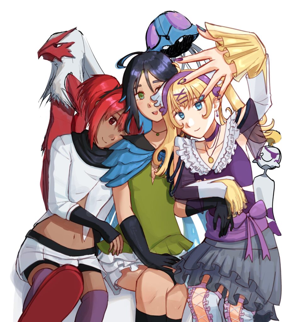 Me and my friend's Pokemon trainer OCs!