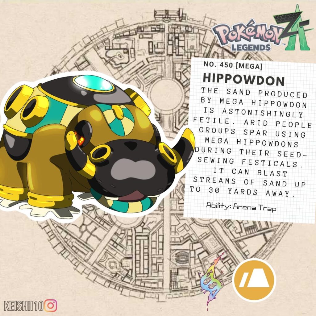 Mega Hippowdon! :) almost down to a dozen left! Trying to ride out this hyper fixation  but its dwindling lol