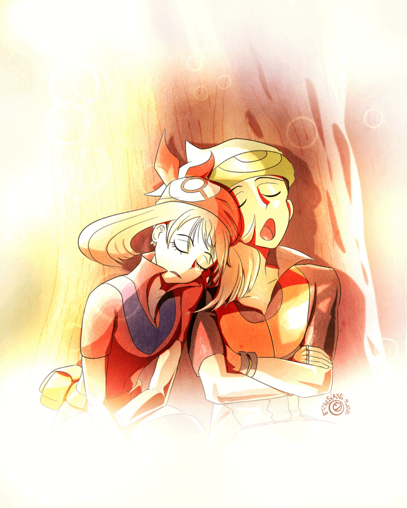 A dream I used to have as a kid: dozing in the evening with the sound of ocean waves in the distance [I drew this]