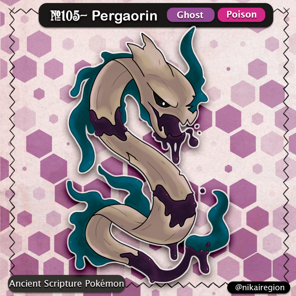 Kyõrinrin Fakemon - Ancient Scripture - Ghost/Poison Pokemon - Japanese Yokai Pokémon Region - @nikairegion