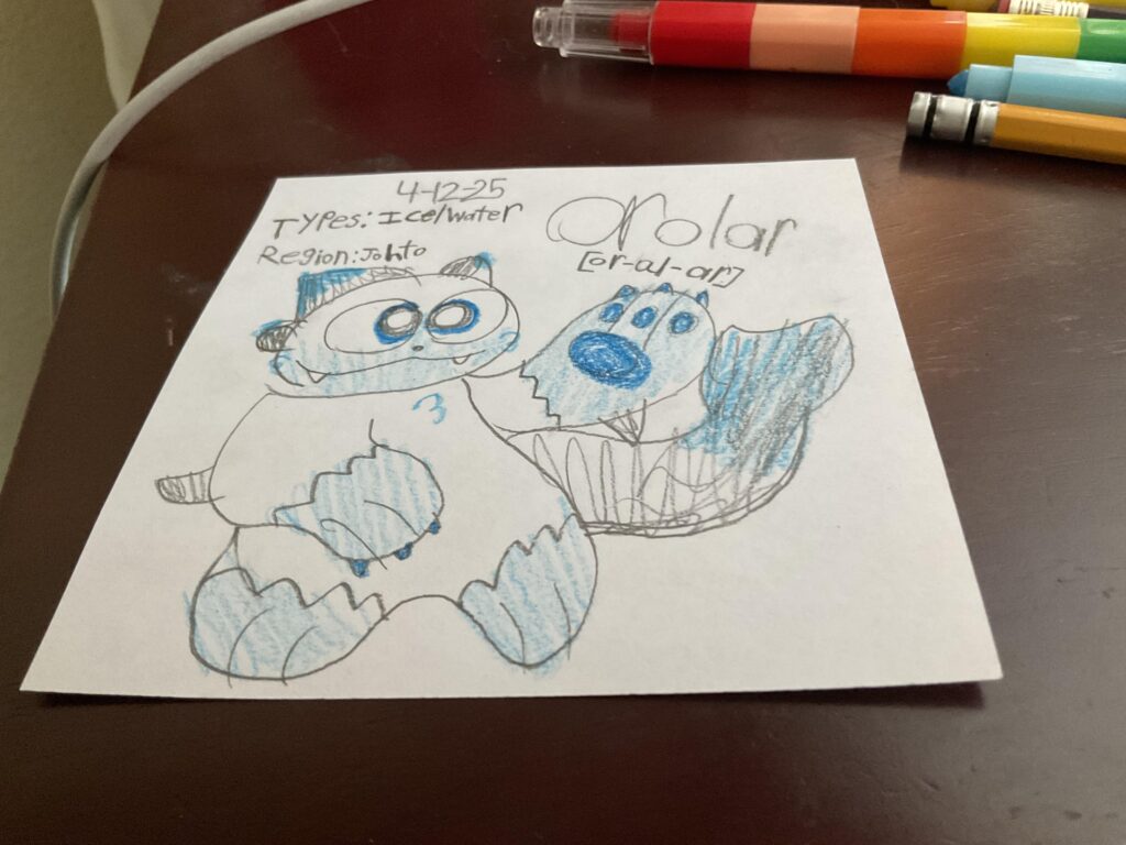 Meet Orolar! The Polar Bear Orca Hybrid Pokémon! They’re an ice/water type and are native to Johto!