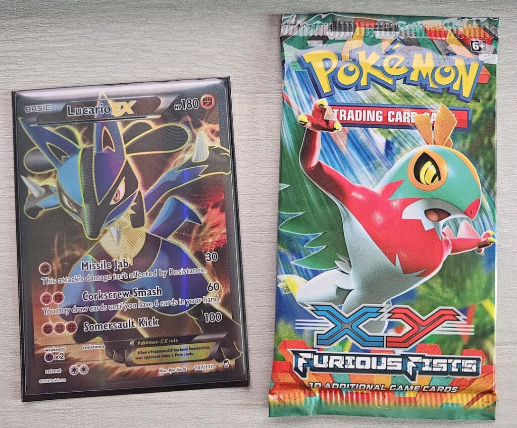 Just Pulled this Lucario EX from an old XY Furious Fists pack
