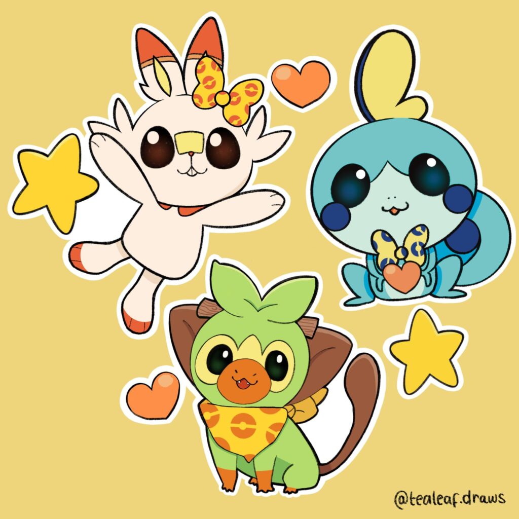 Pokemon Sword and Shield Starters - Grookey, Sobble, and Scorbunny <3