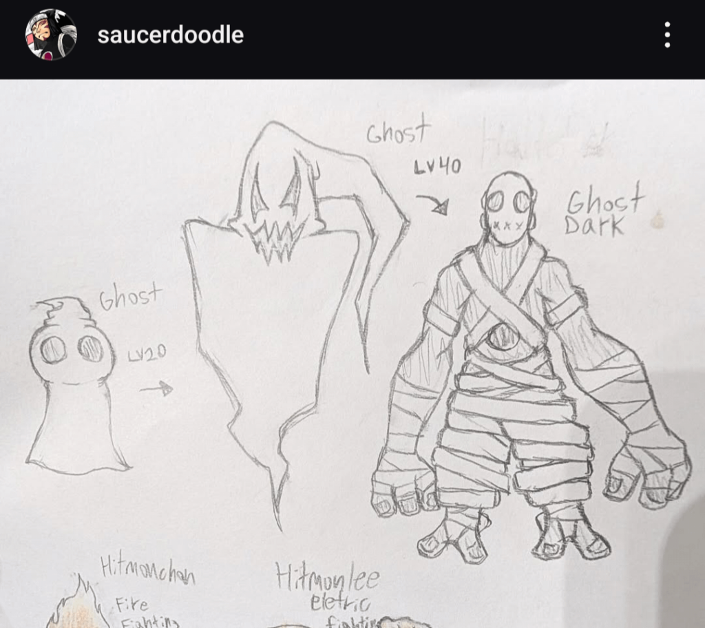 Ghost type line inspired by the Gengar/Dusknoir line. And Fire Himonchan and Lightning Hitmonlee!
