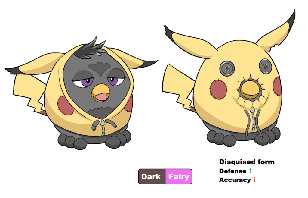 This regional variant of Mimikyu became jealous when surpassed by Pikachu in popularity. They were once known by a different name.