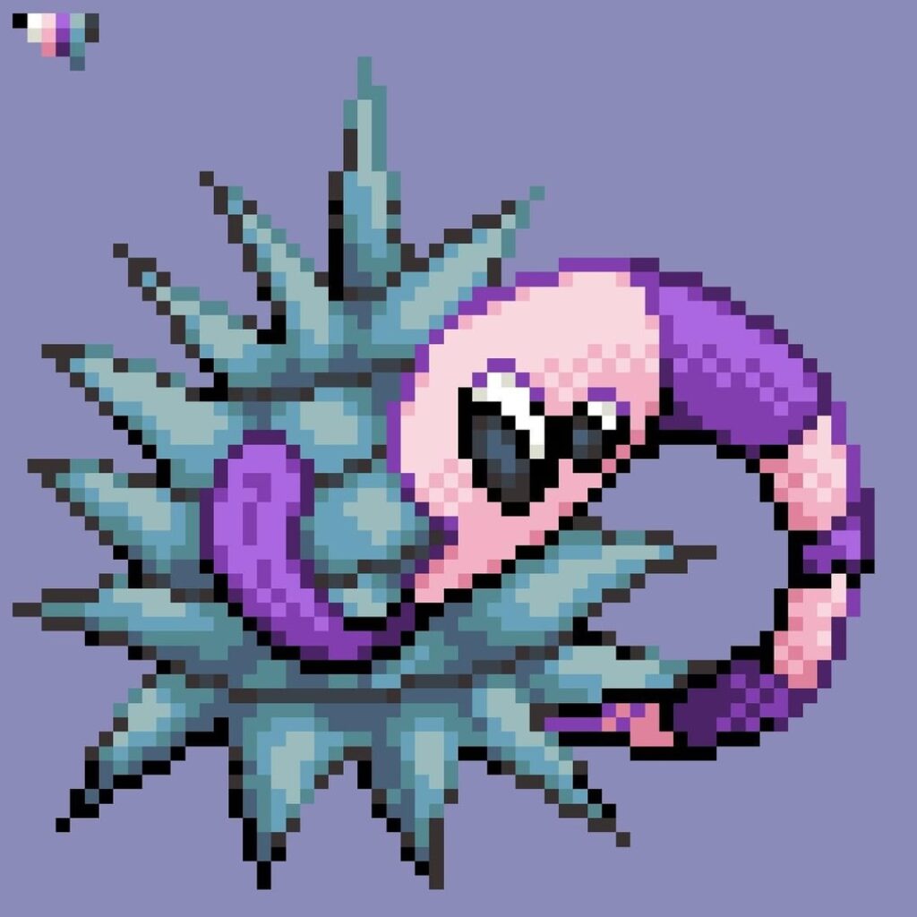 Christmas Tree Worm-Inspired fakemon, no name yet