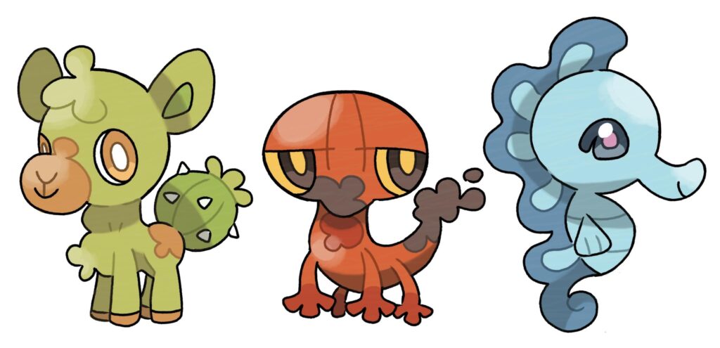 starters from my canary islands based fakemon region