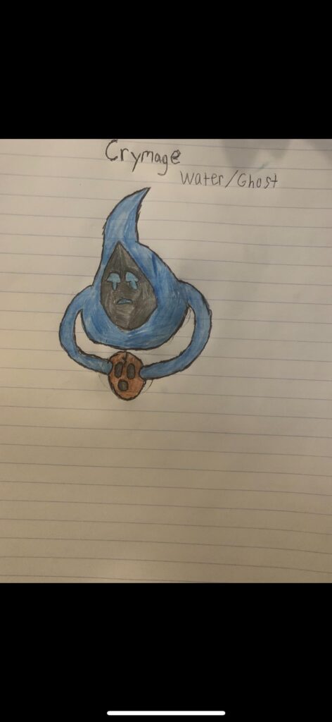 My first fakemon crymage ghost/water type