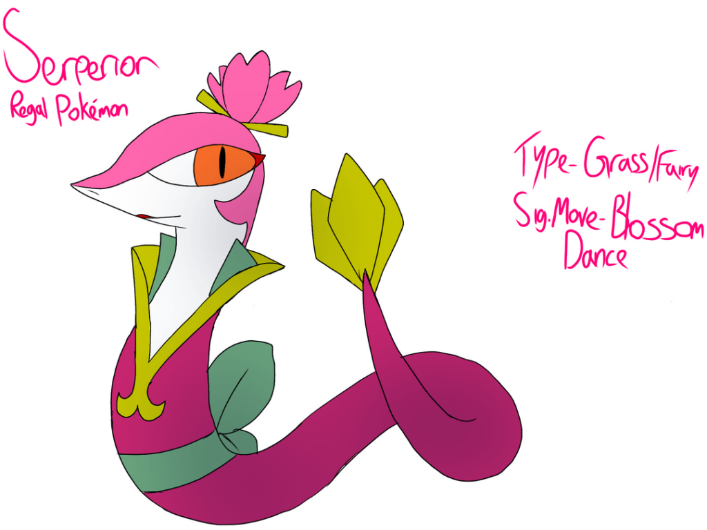 Some Hisuian forms of Serperior or Emboar I drew a while back.