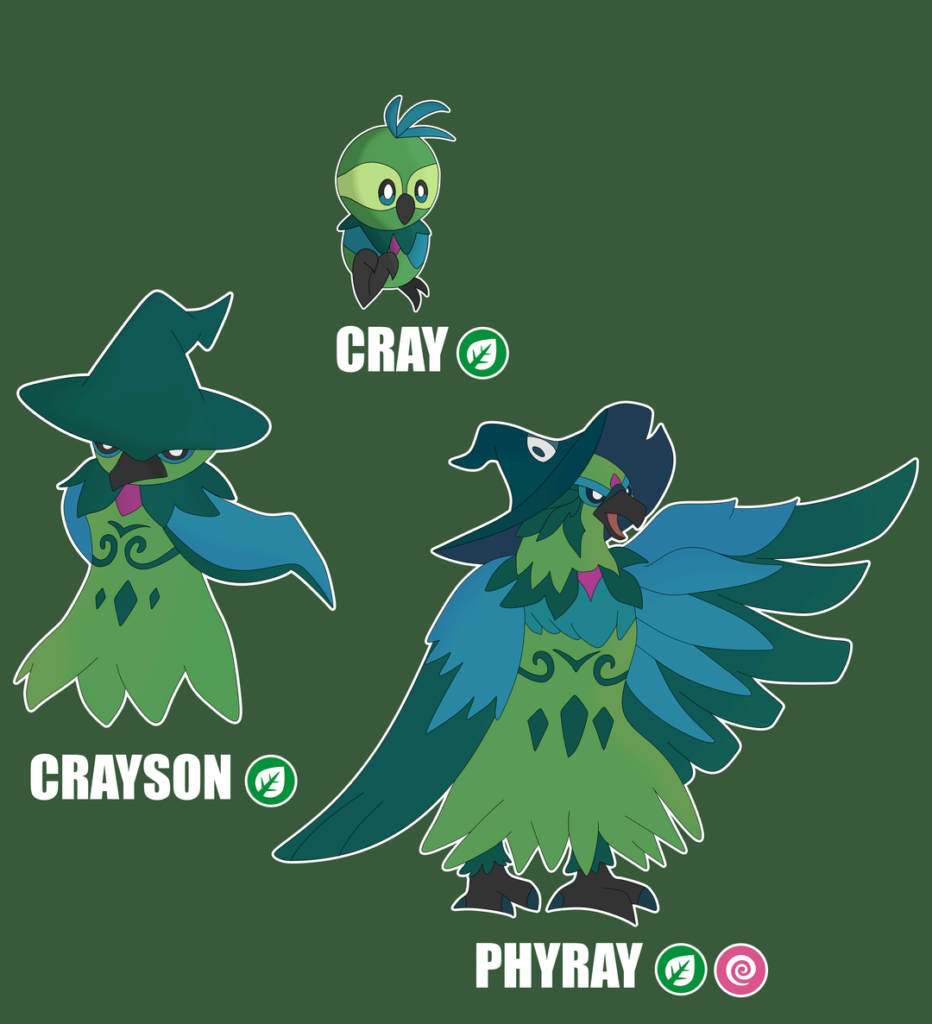 Redesigned my Grass Starter for a Fangame we are making! (Swipe Rightmost for Old Design)