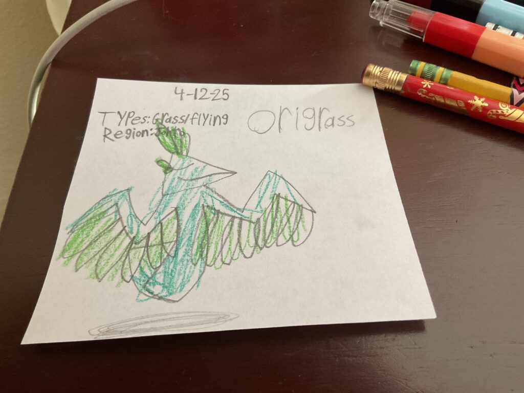 Meet Origrass! A Grass/Flying type Origami bird! They fly with grace through the sky and their bottom half is a boat that you can ride in!