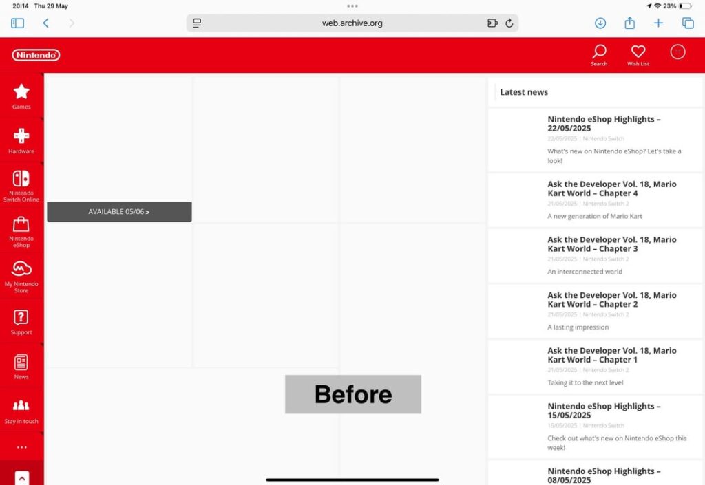 Nintendo has redesigned their UK and EU websites ahead of the release of the Switch 2