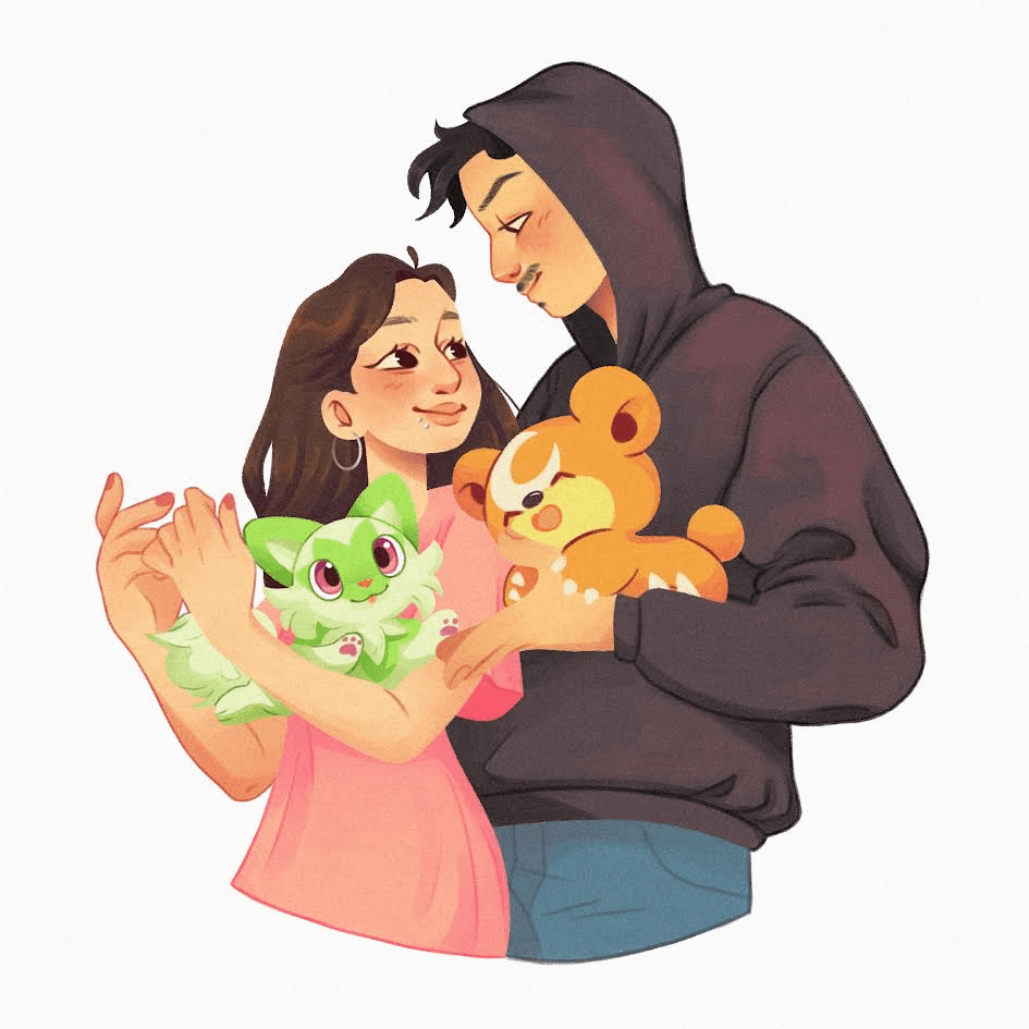 I made this art for a couple who are huge Pokémon lovers, so she could gift it to her partner on a special date ❤️ What do you think?