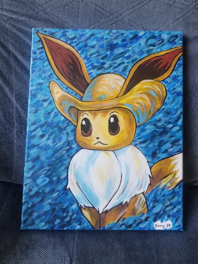 I decided to try painting my own Felt Hat Eevee (OC)