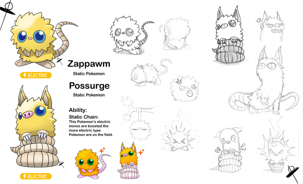 A Compilation of my Fakemon so far! which ones your favorite? (Now with included Pokedex entries!)