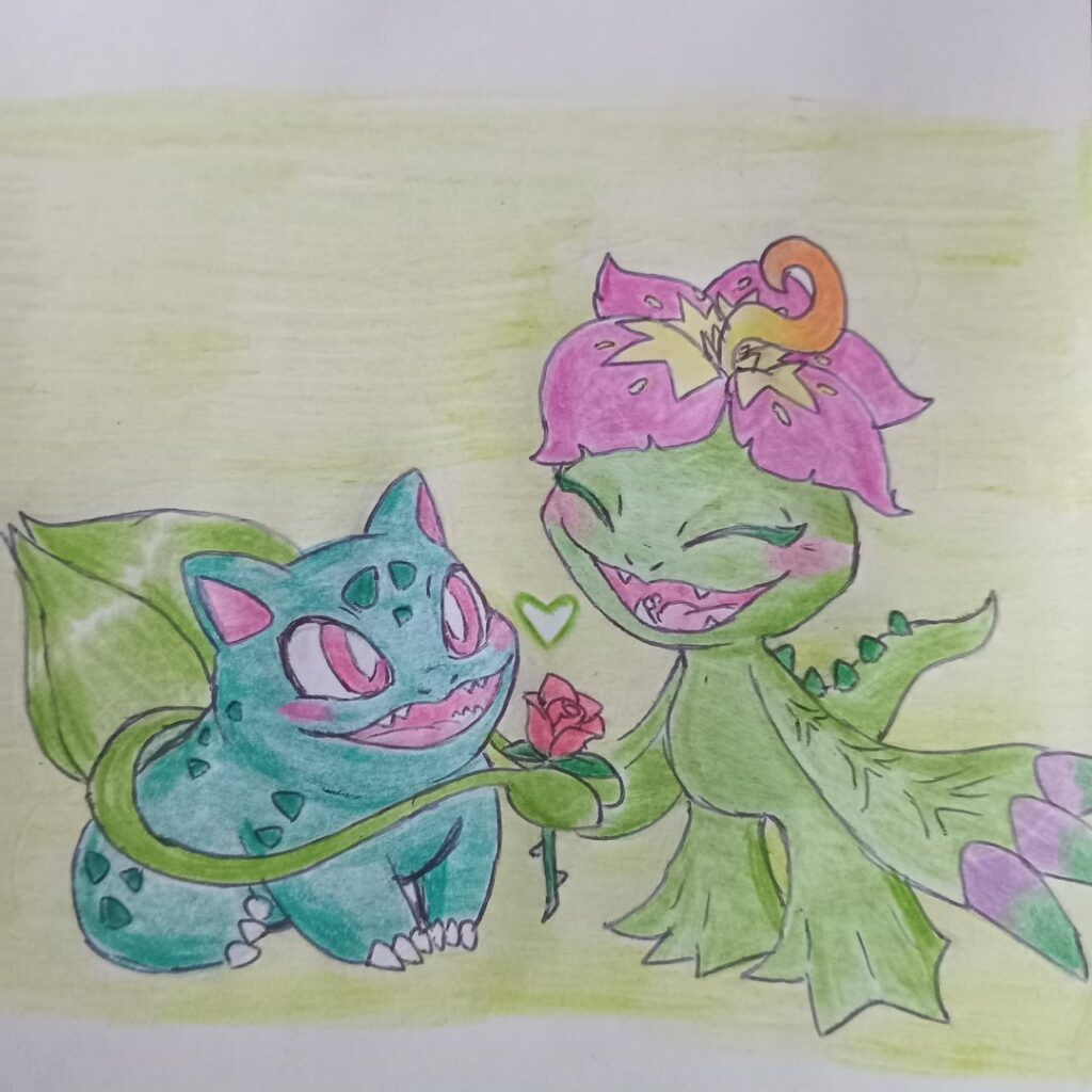 (Art by me) I drew 3 of my favorite Pokemon and 3 of my favorite Digimon together
