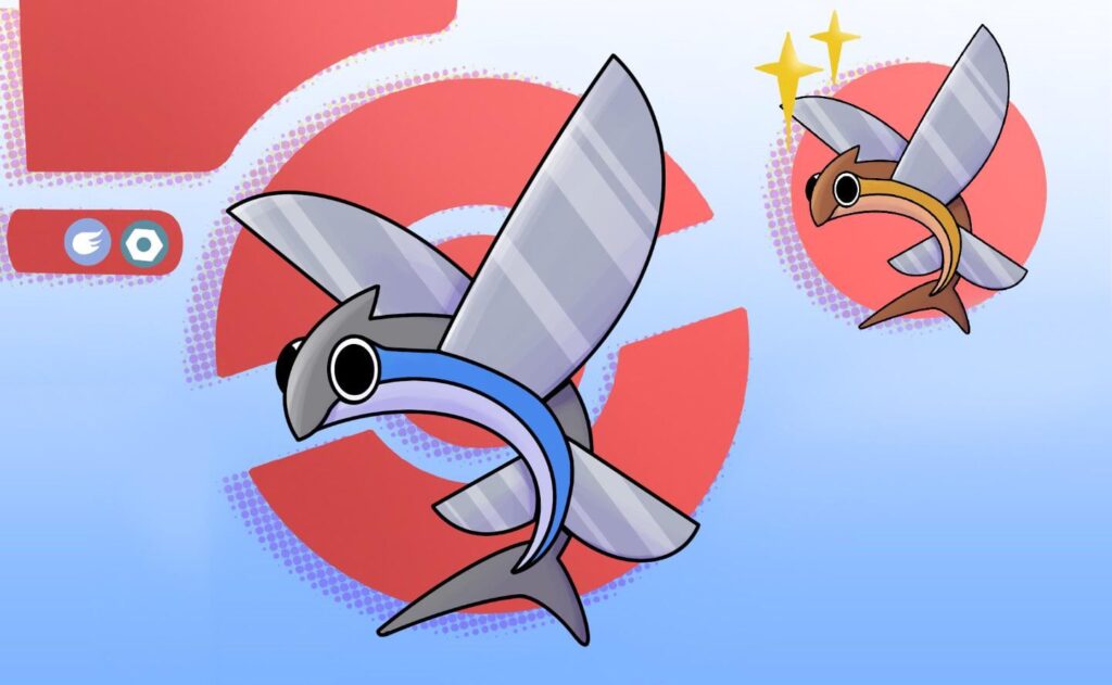 Made a flying fish Pokémon and idk what to call it lol