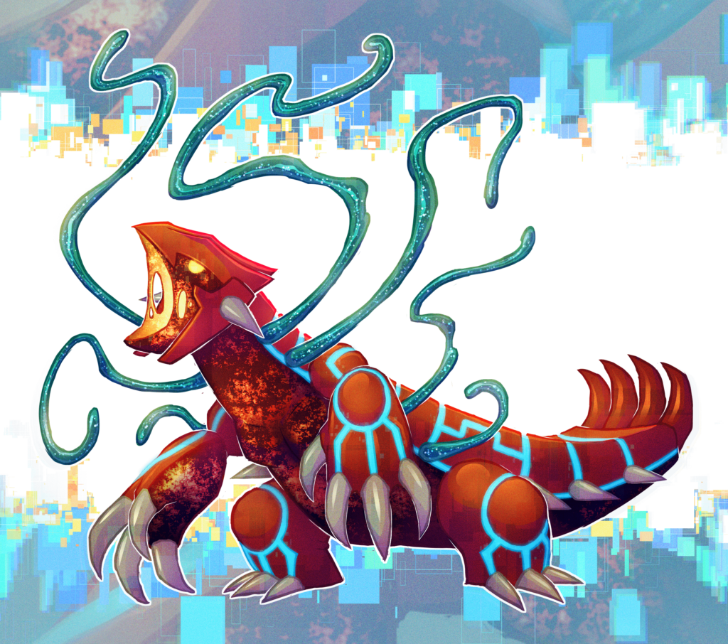 Virus Groudon fanart because theres not enough of it !!