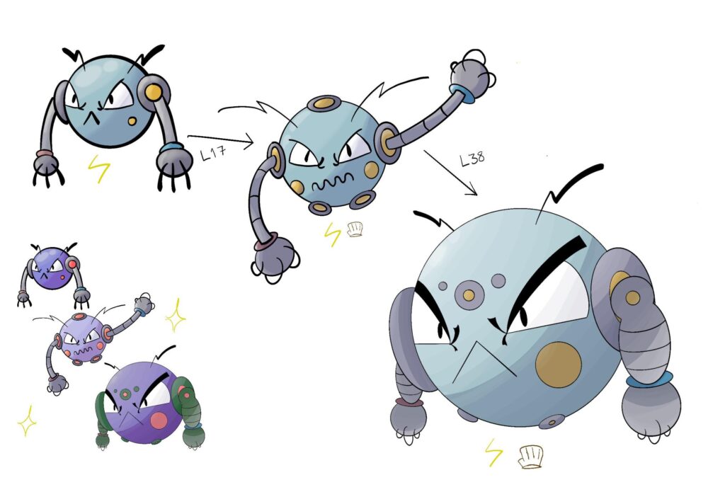 My first attempt at a Fakemon line.