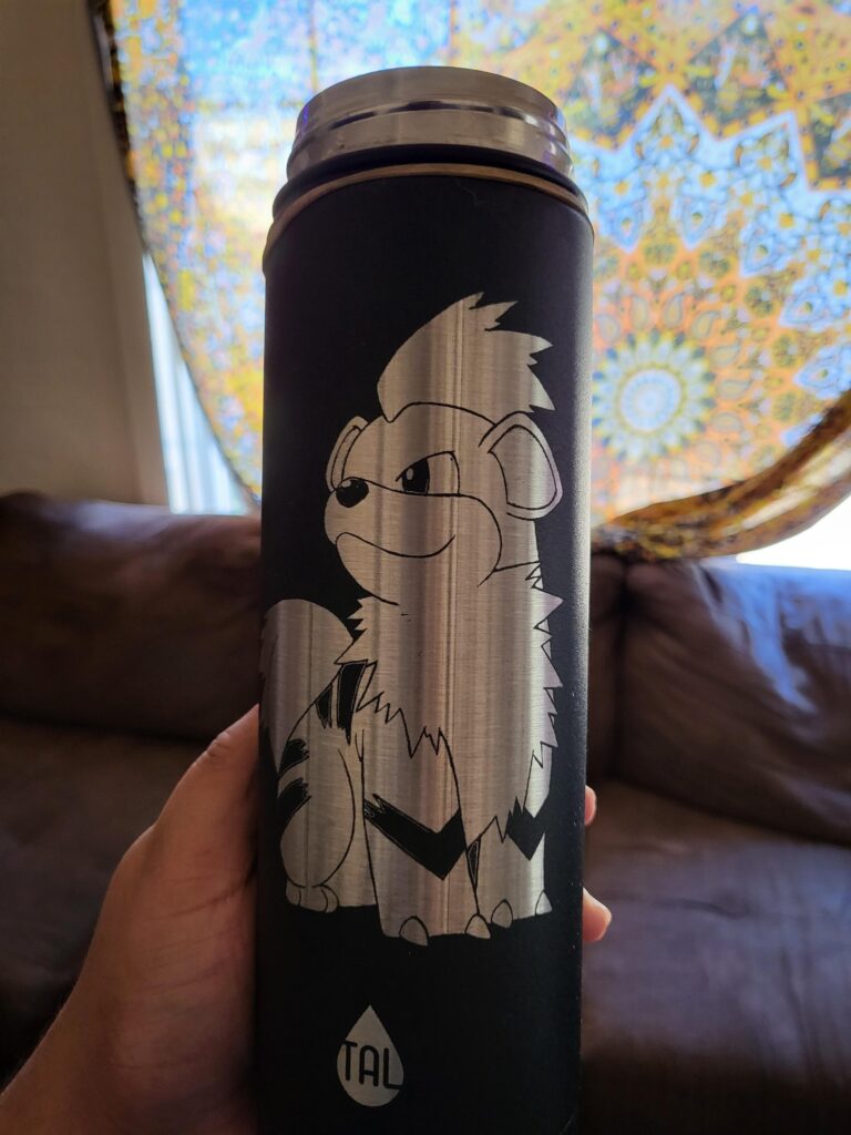 Whos your favorite pokemon and why? I make these bottles myself with a laser engraver. Not stickers lol.