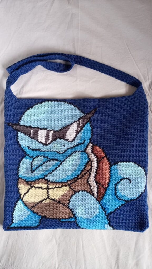 Squirtle crochet tote bag