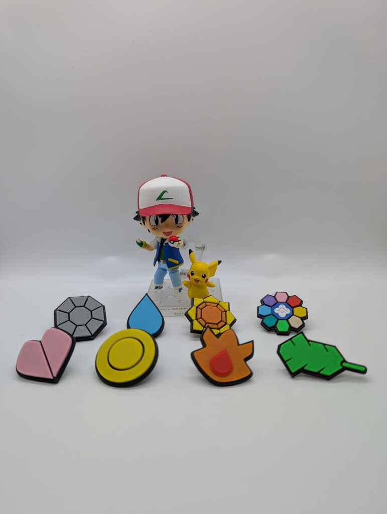 These were a lot of fun to make but a huge pain as well, 3D printed Kanto Region Gym Badges.