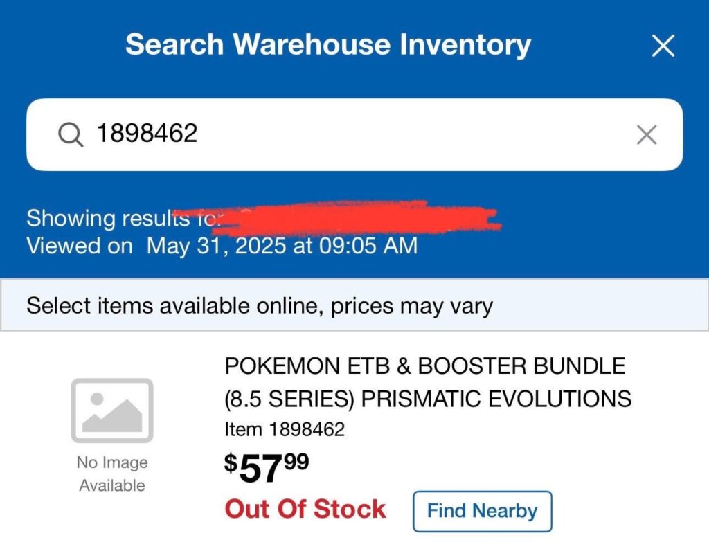 Costco posted prismatic listing