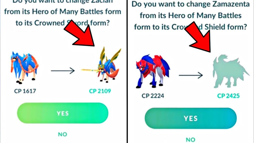 Evolving Zacian & Zamazenta in Pokemon Go Crowned Form