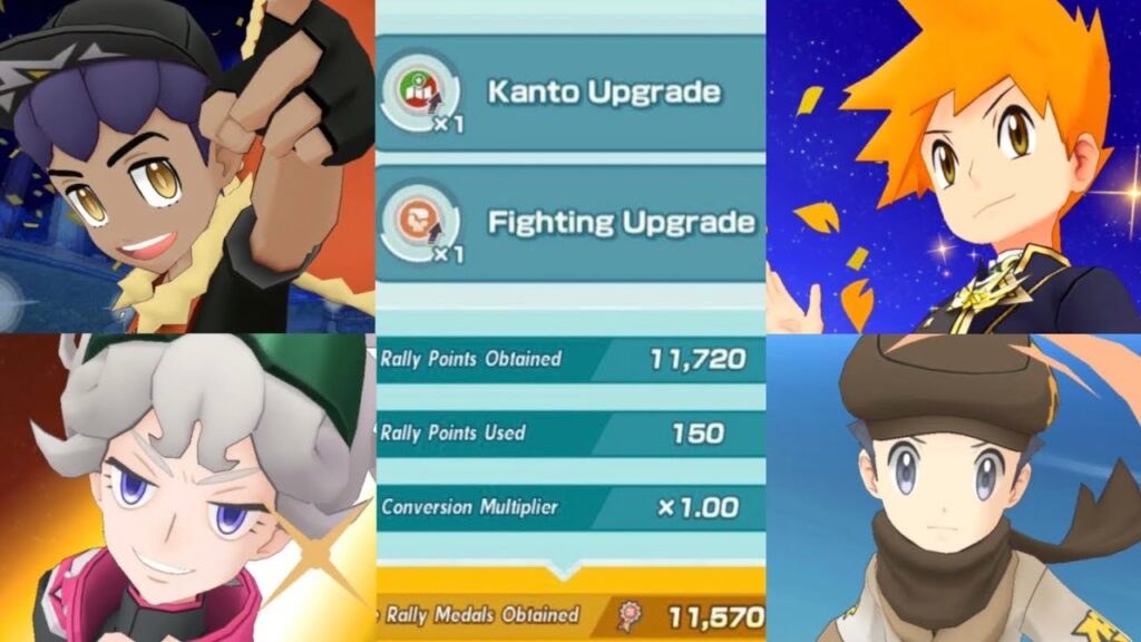 Training in the Battle Rally dojo (Fighting + Kanto Upgrade, 11,570 pts) [Pokemon Masters EX]