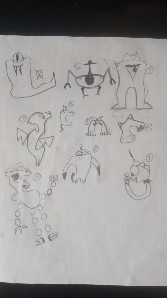 I found doodles I made when I made when I was in middle school. Which one should I make into a fakemon