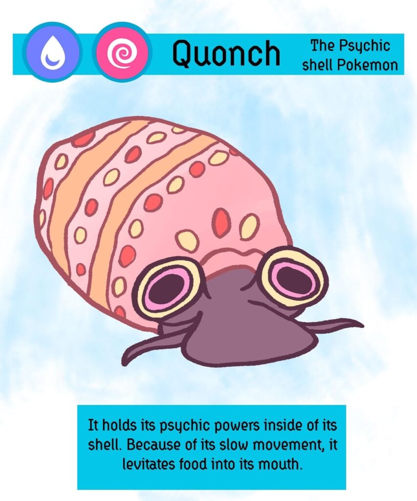Shocked there hasn’t been a queen conch pokemon yet, here’s my attempt