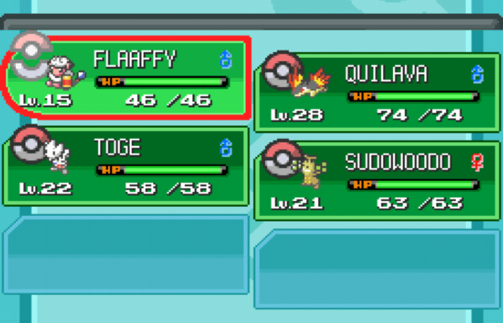 My pokemon team (I'm still in the ghost gym)