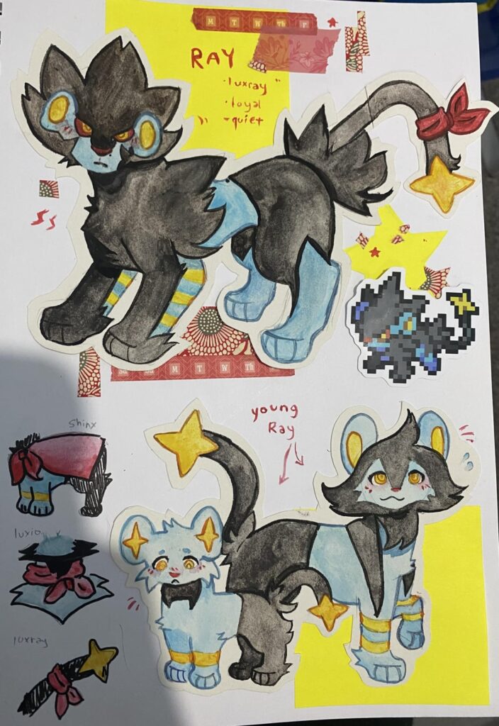 [OC] luxray sketchpage! (+ morpeko)