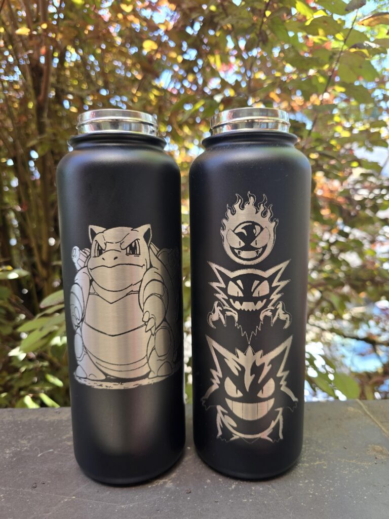 Some recent pokemon water bottles I've made! Which one is better?