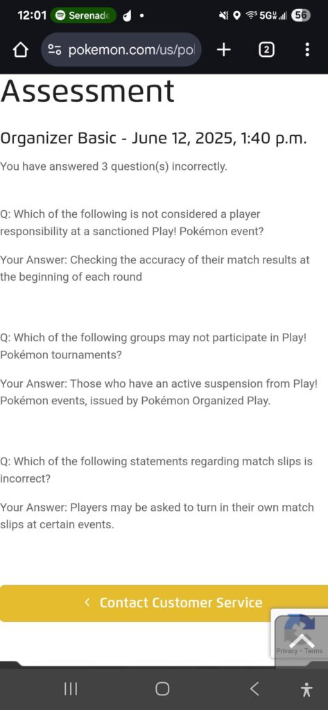 I'm trying to set up play tournaments at my store. Can anyone tell me why these answers are wrong? They totally seem correct from the booklet