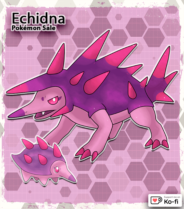 Poison Spike Fakemon - Echidna Pokémon - Poison Type - @nikairegion
