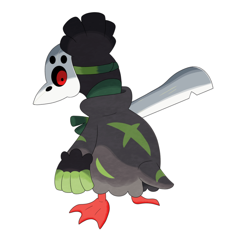 Finally updated an older arkadia design, my farfetch'd crossgen manslaughtr'd! Dark/flying