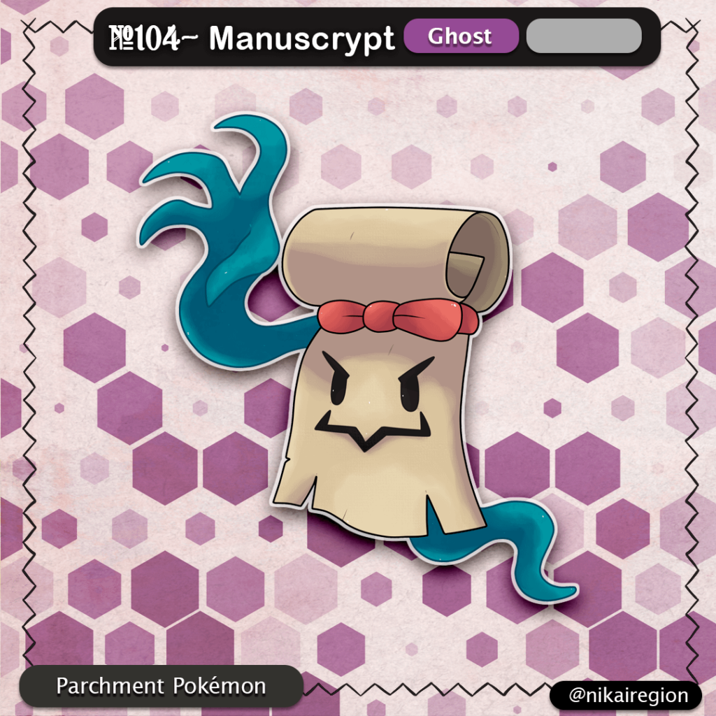 The Parchment Pokémon - Ghost Paper Yokai Fakemon - Japanese Pokemon Region @nikairegion