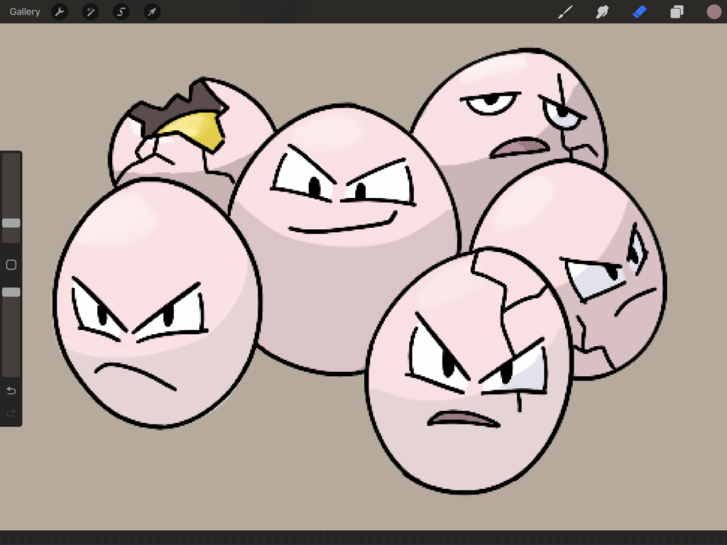 Drawing a Pokemon every day to get better at digital art. Day 78: Eggsecute [OC]